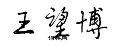 曾慶福王望博行書個性簽名怎么寫