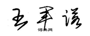 朱錫榮王軍諾草書個性簽名怎么寫