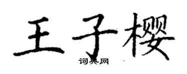 丁謙王子櫻楷書個性簽名怎么寫