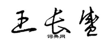曾慶福王長盛草書個性簽名怎么寫