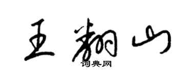 梁錦英王翻山草書個性簽名怎么寫