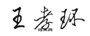 駱恆光王孝環行書個性簽名怎么寫