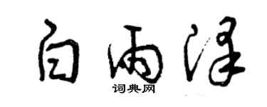 曾慶福白雨澤草書個性簽名怎么寫