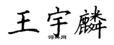 丁謙王宇麟楷書個性簽名怎么寫