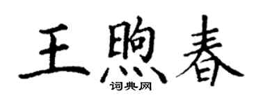 丁謙王煦春楷書個性簽名怎么寫