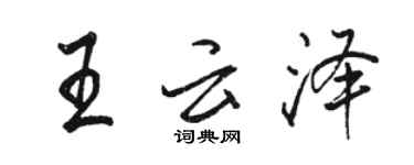 駱恆光王雲澤行書個性簽名怎么寫