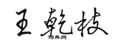 駱恆光王乾枝行書個性簽名怎么寫