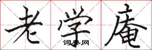 駱恆光老學庵楷書怎么寫