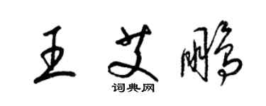 梁錦英王艾鵬草書個性簽名怎么寫