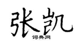 丁謙張凱楷書個性簽名怎么寫