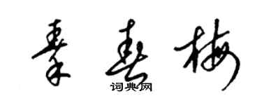 梁錦英秦春梅草書個性簽名怎么寫