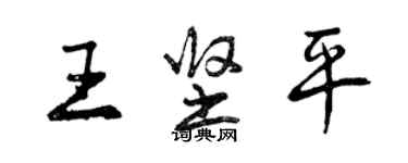 曾慶福王堅平行書個性簽名怎么寫