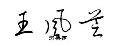 梁錦英王風芝草書個性簽名怎么寫