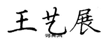 丁謙王藝展楷書個性簽名怎么寫