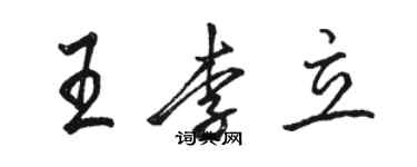 駱恆光王李立行書個性簽名怎么寫