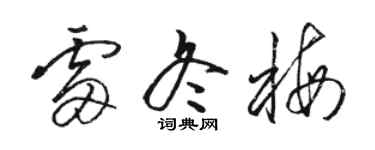 駱恆光雷冬梅草書個性簽名怎么寫