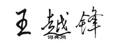 駱恆光王越鋒行書個性簽名怎么寫