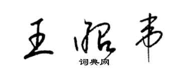 梁錦英王昭韋草書個性簽名怎么寫