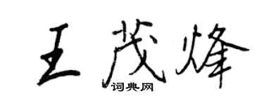 王正良王茂烽行書個性簽名怎么寫