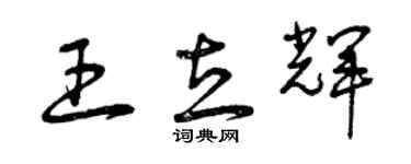 曾慶福王立輝草書個性簽名怎么寫