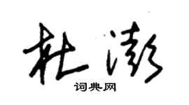 朱錫榮杜澎草書個性簽名怎么寫