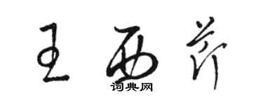 駱恆光王西芹草書個性簽名怎么寫