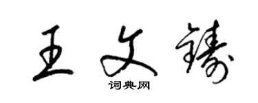 梁錦英王文鑄草書個性簽名怎么寫