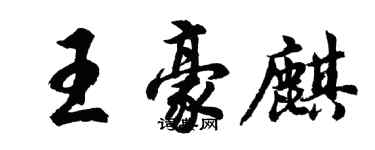 胡問遂王豪麒行書個性簽名怎么寫