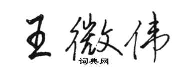 駱恆光王微偉行書個性簽名怎么寫