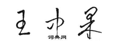 駱恆光王中果草書個性簽名怎么寫