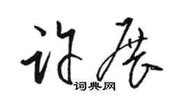 駱恆光許展草書個性簽名怎么寫