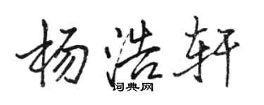 駱恆光楊浩軒行書個性簽名怎么寫