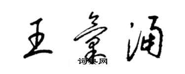 梁錦英王匯涌草書個性簽名怎么寫