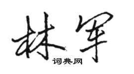 駱恆光林軍行書個性簽名怎么寫