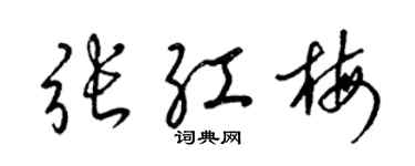 梁錦英張紅梅草書個性簽名怎么寫