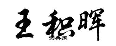 胡問遂王積暉行書個性簽名怎么寫