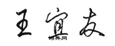 駱恆光王宜友行書個性簽名怎么寫