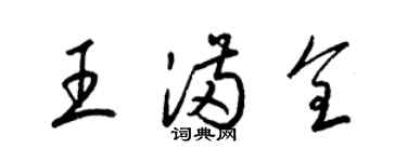 梁錦英王滿全草書個性簽名怎么寫