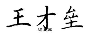 丁謙王才壘楷書個性簽名怎么寫