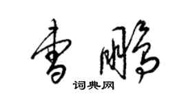 梁錦英曹鵬草書個性簽名怎么寫