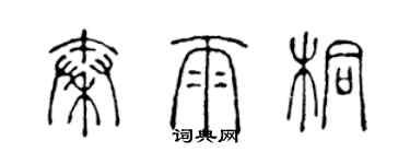 陳聲遠秦雨桐篆書個性簽名怎么寫