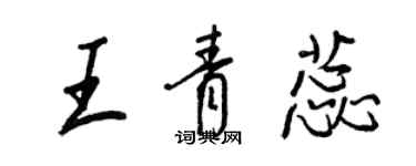 王正良王青蕊行書個性簽名怎么寫