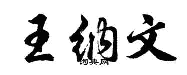 胡問遂王納文行書個性簽名怎么寫