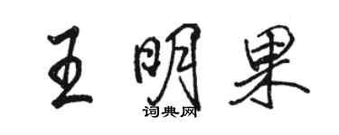 駱恆光王明果行書個性簽名怎么寫