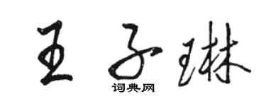 駱恆光王子琳行書個性簽名怎么寫