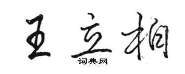 駱恆光王立柏行書個性簽名怎么寫