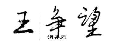 曾慶福王爭望行書個性簽名怎么寫