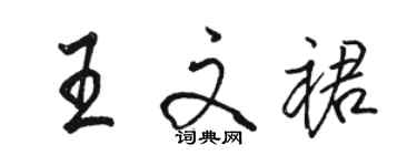 駱恆光王文裙行書個性簽名怎么寫