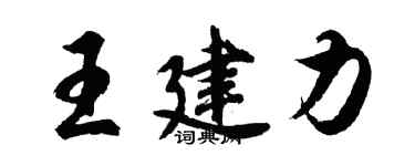 胡問遂王建力行書個性簽名怎么寫