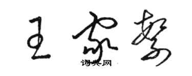 駱恆光王家繁草書個性簽名怎么寫